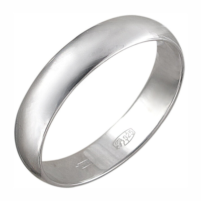Обручальное кольцо из серебра 925 пробы без вставок 01О050014