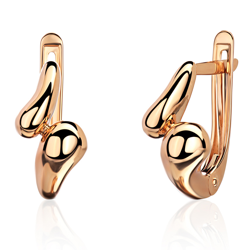 Серьги из красного золота 585 пробы без вставок 01С0115641