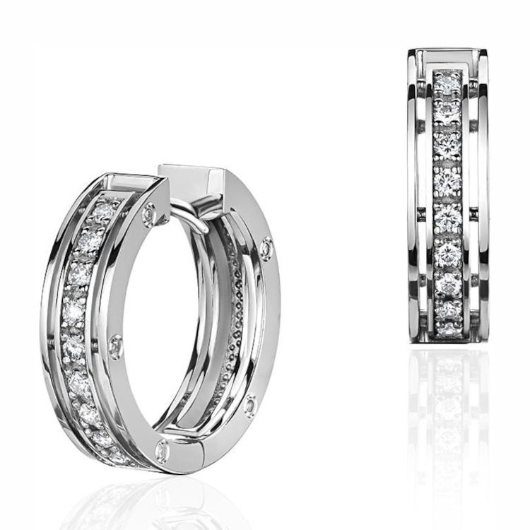 Серьги из белого золота 585 пробы с бриллиантами 01С6216279