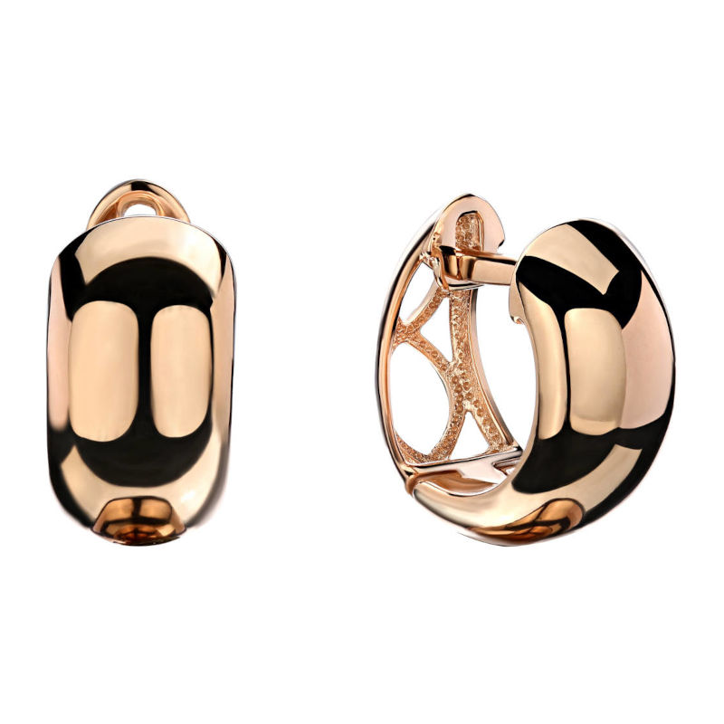 Серьги из красного золота 585 пробы без вставок 01С0113744