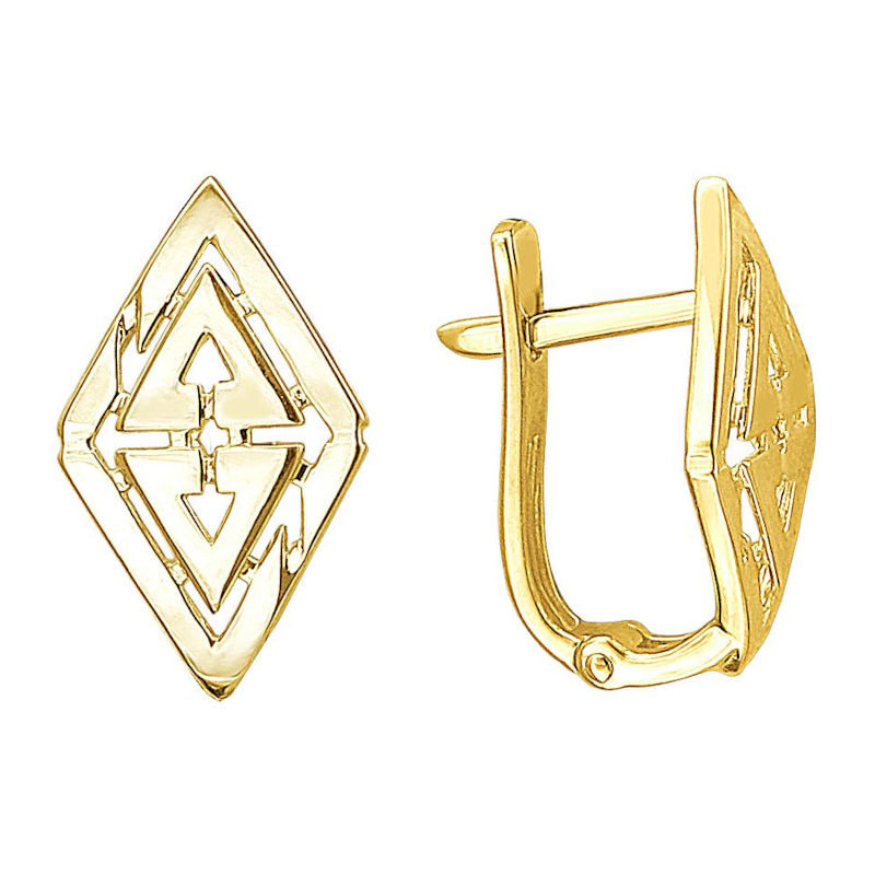 Серьги из желтого золота 585 пробы без вставок 01С0312940