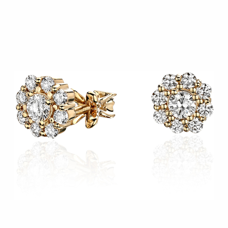 Серьги из желтого золота 585 пробы с бриллиантами 01С6312918