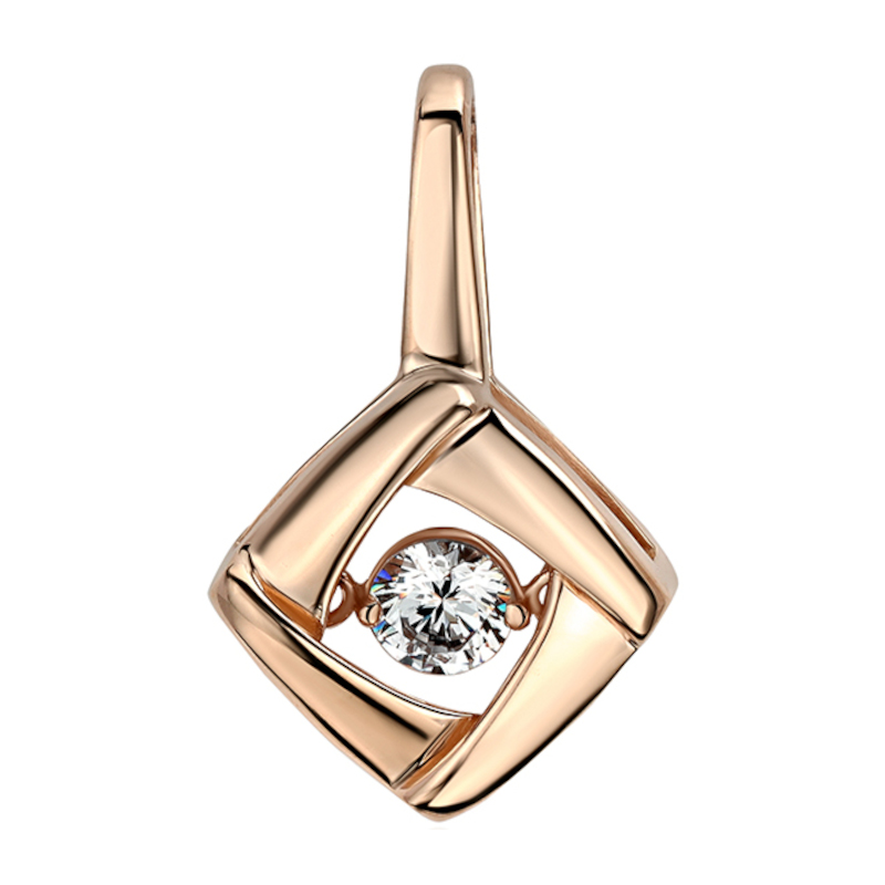 Подвеска из красного золота 585 пробы с фианитами 01П1113366
