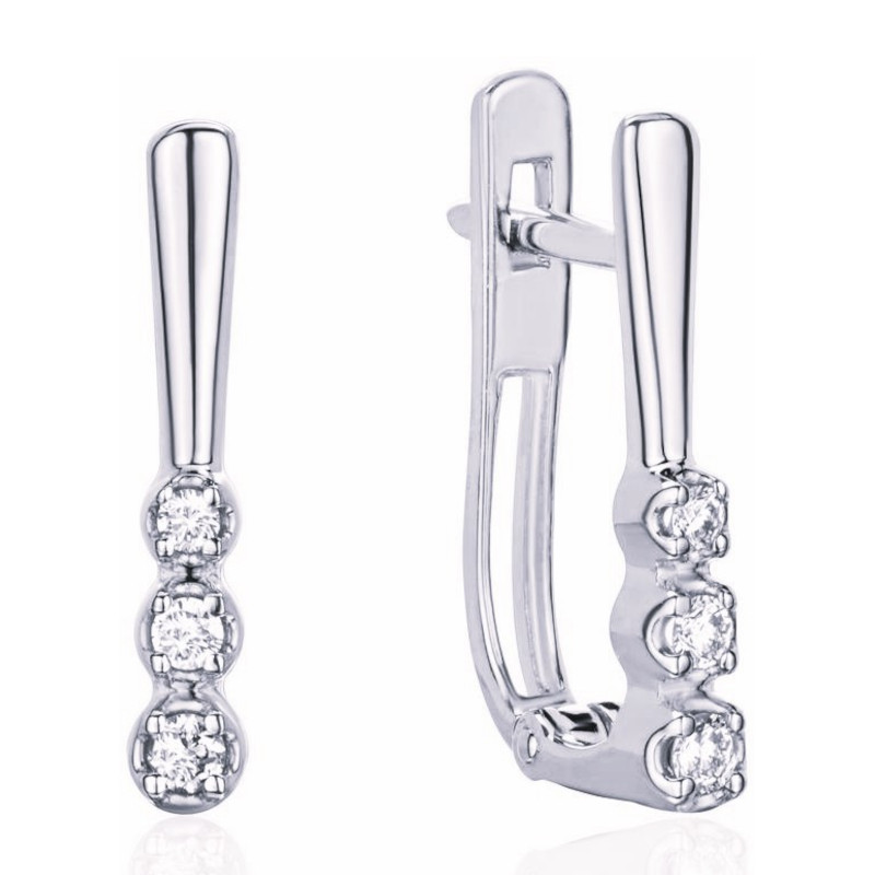 Серьги из платины 585 пробы с фианитами 01С1916827-585
