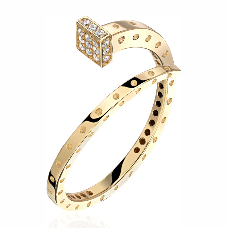 Кольцо из желтого золота 585 пробы с фианитами 01К1314865