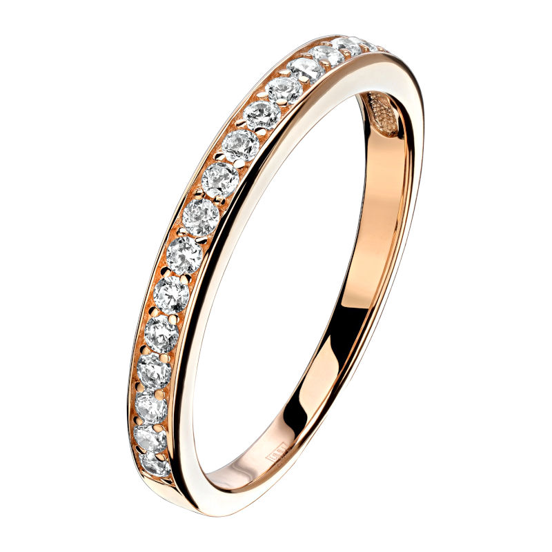 Кольцо из красного золота 585 пробы с фианитами 01К1113916