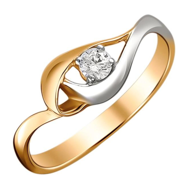 Кольцо из красного золота 585 пробы с фианитом 01К1112311Р