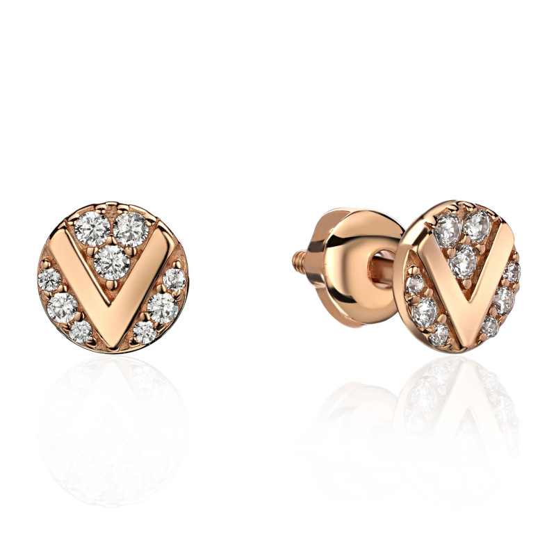 Серьги из красного золота 375 с фианитами 01С1114519S