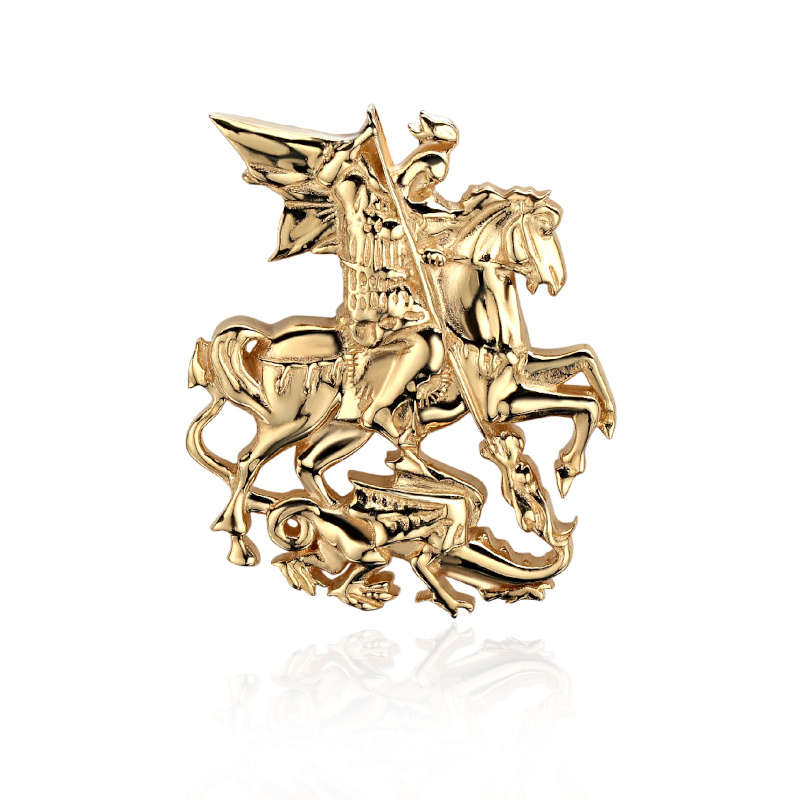 Значок "Герб Москвы" из желтого золота 585 пробы с латунью 01В030232