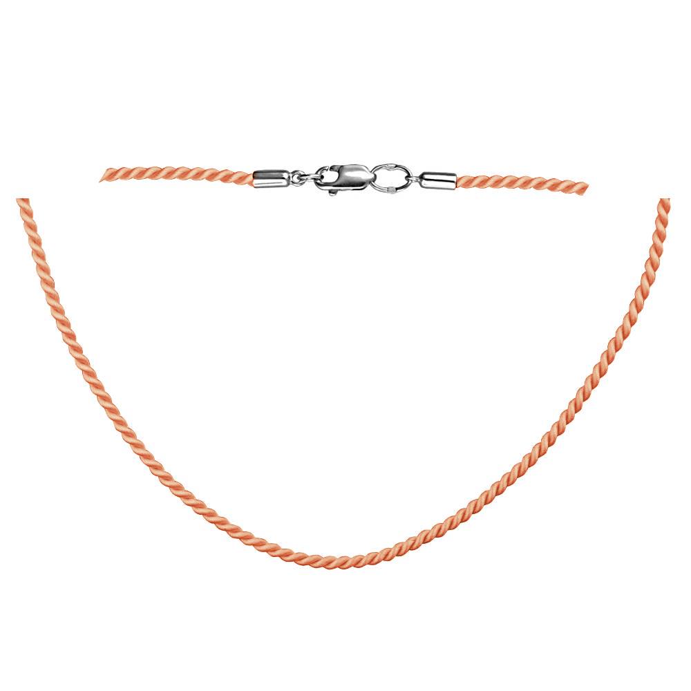 Колье из шелковой нити с замком из серебра 925 пробы 01Л051646-10
