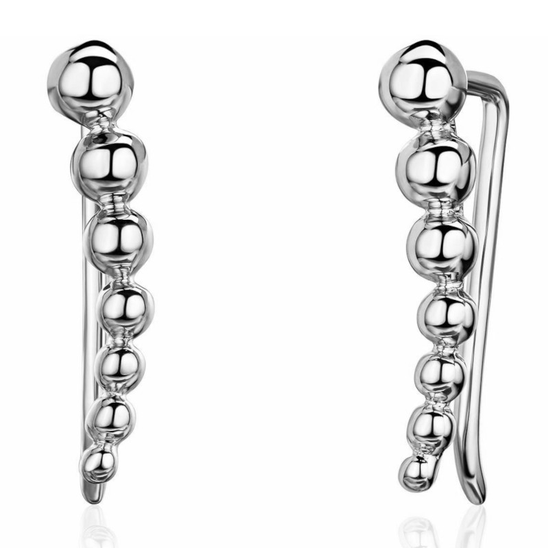 Серьги из платины 585 пробы без вставок 01С0916939-585