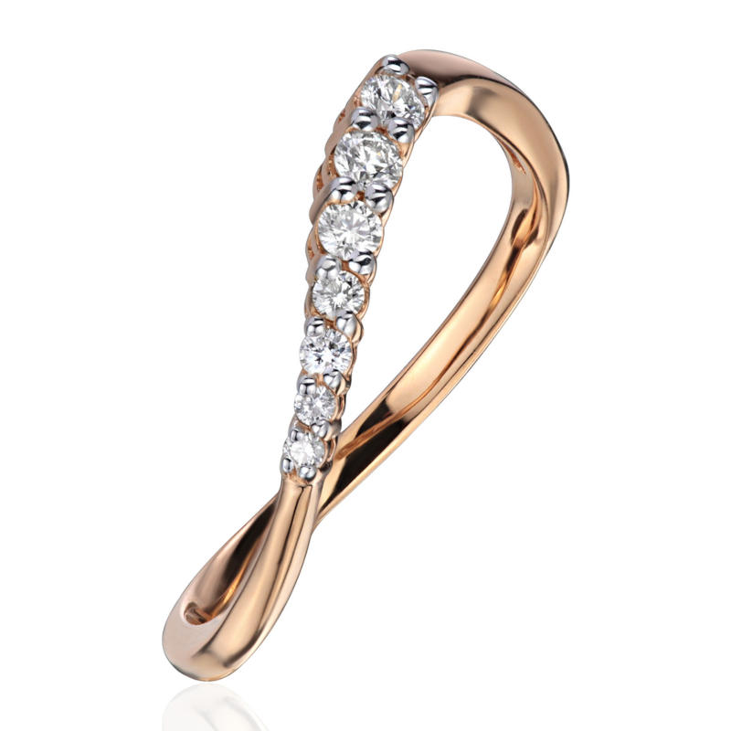 Кольцо из красного золота 585 пробы с бриллиантами 01К6116893Р