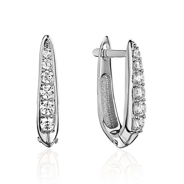 Серьги из платины 585 пробы с бриллиантами 01С6915055-585