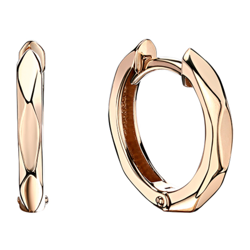 Серьги из красного золота 585 пробы без вставок 01С0114047