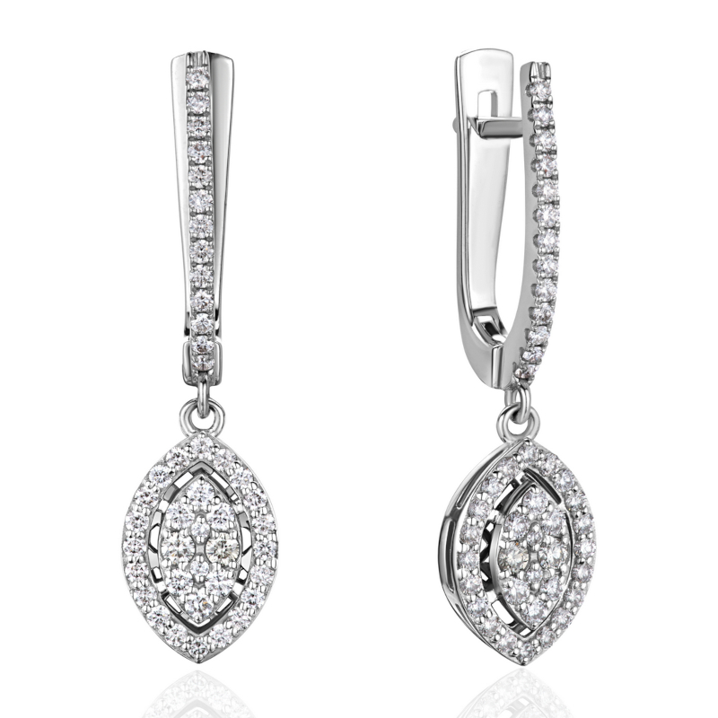 Серьги из белого золота 585 пробы с бриллиантами 01С6216615