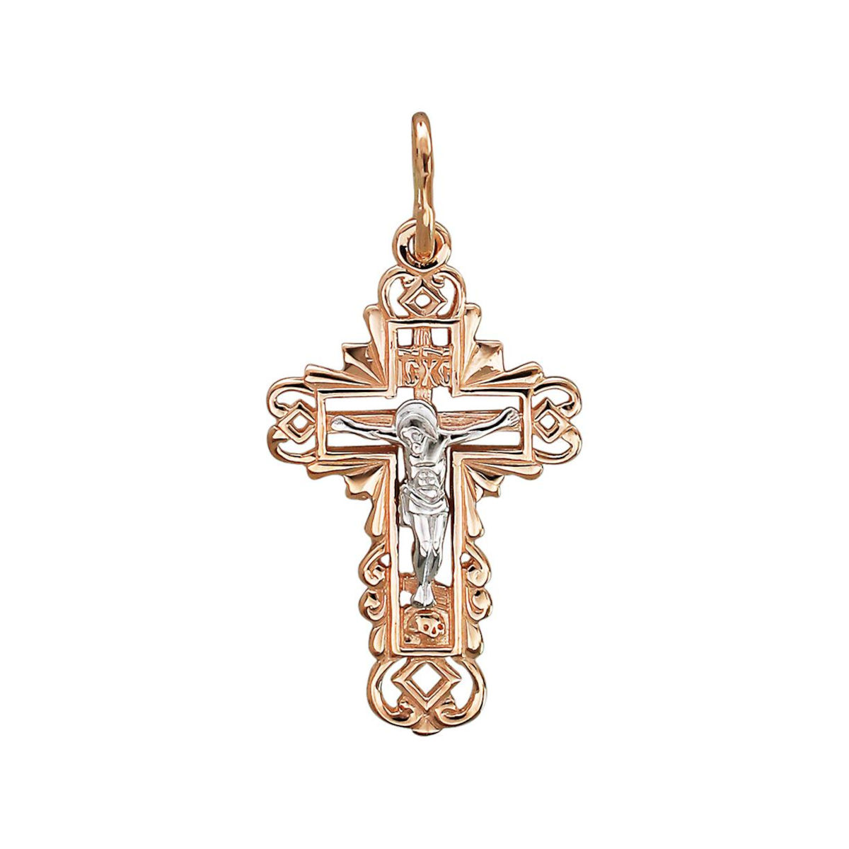 Крест нательный из красного золота 375 пробы без вставок 01Р010824S