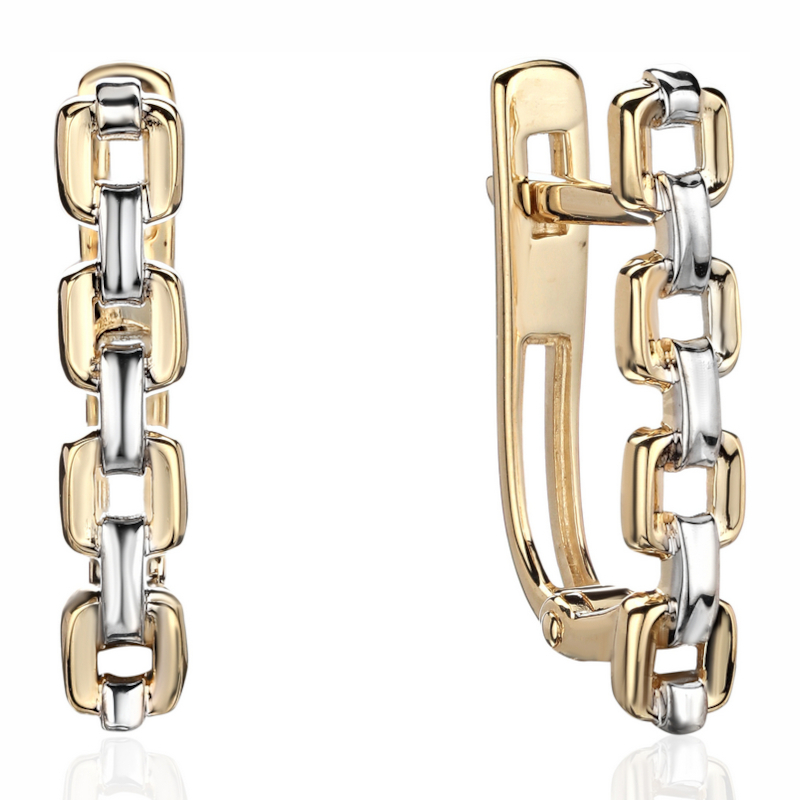 Серьги из желтого золота 585 пробы без вставок 01С0314870Р