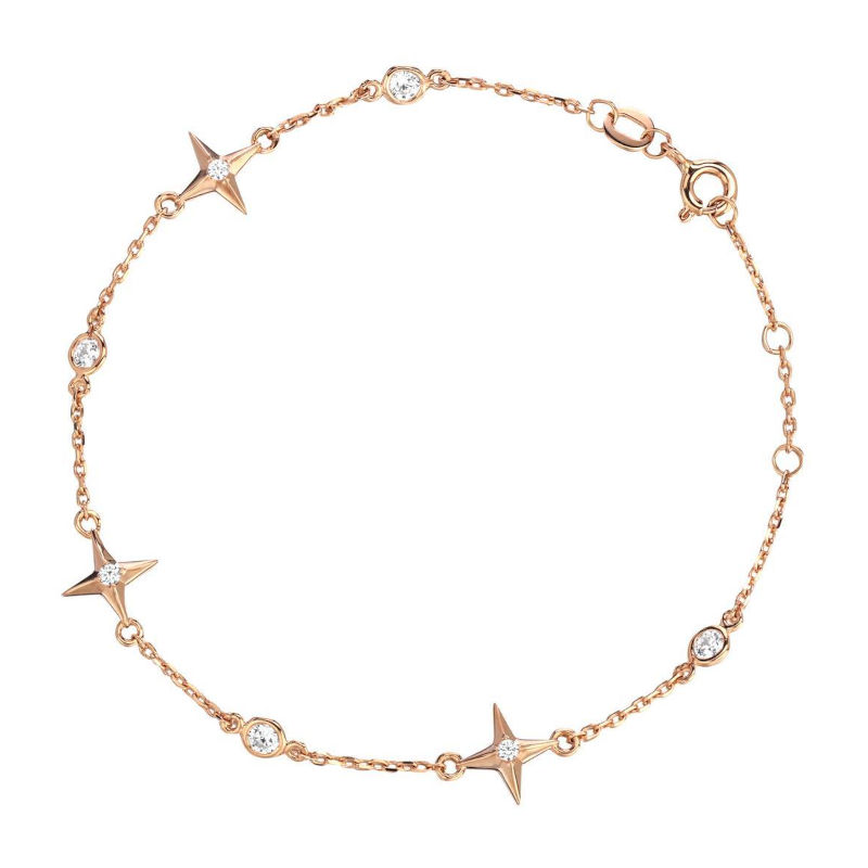 Браслет из красного золота 375 пробы с фианитами 01Б113244S