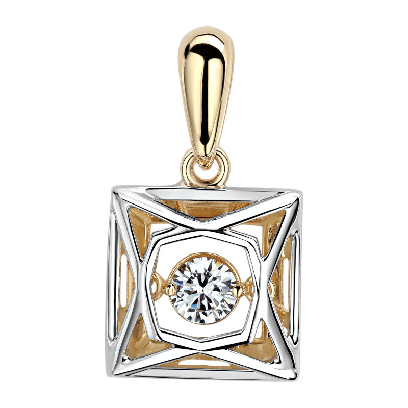 Подвеска из желтого золота 585 пробы с фианитом 01П137954