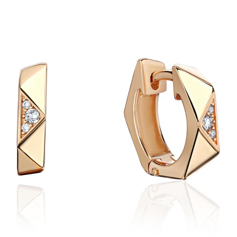 Серьги из красного золота 375 пробы с фианитами 01С1115221S