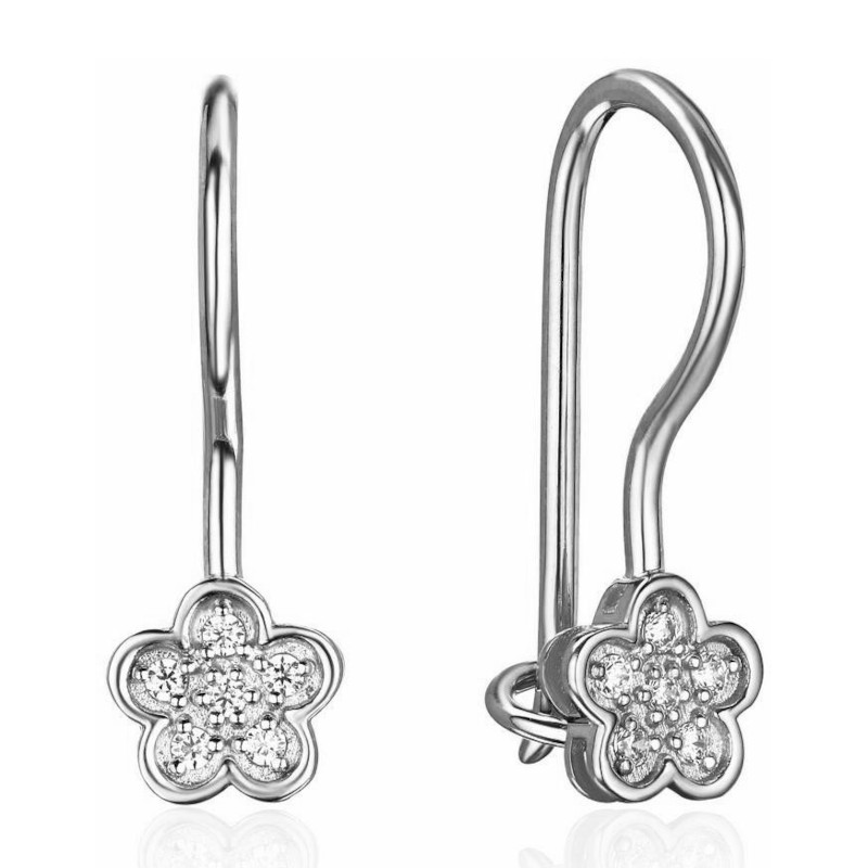 Серьги из платины 585 пробы с фианитами 01С1917011-585