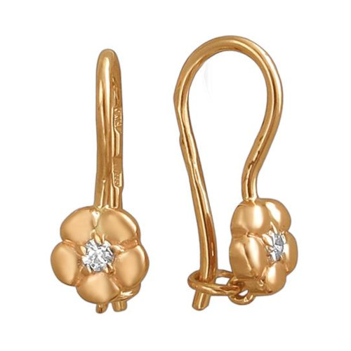 Серьги из красного золота 375 пробы с фианитами 01С118799S