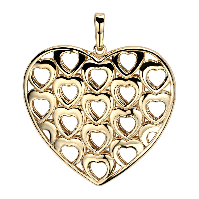 Подвеска "Сердце" из желтого золота 585 пробы без вставок 01П033893 Подвеска "Сердце" из желтого золота 585 пробы без вставок 01П033893