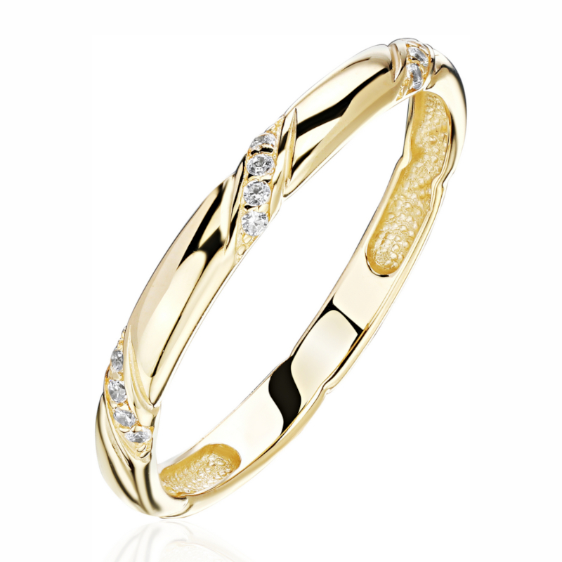 Кольцо из желтого золота 585 пробы с фианитами 01К1314643 Кольцо из желтого золота 585 пробы с фианитами 01К1314643