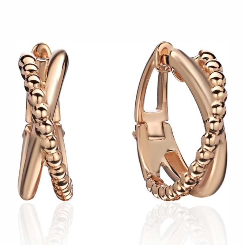 Серьги из красного золота 585 пробы без вставок 01С0114824