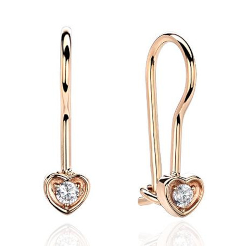 Серьги из красного золота 375 с фианитами 01С116469S