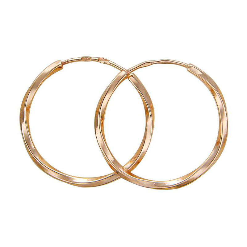 Серьги из красного золота 585 пробы без вставок 01С015679