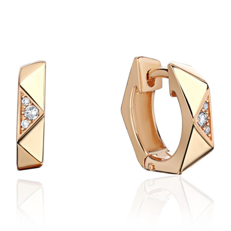 Серьги из красного золота 585 пробы с бриллиантами 01С6115221-17