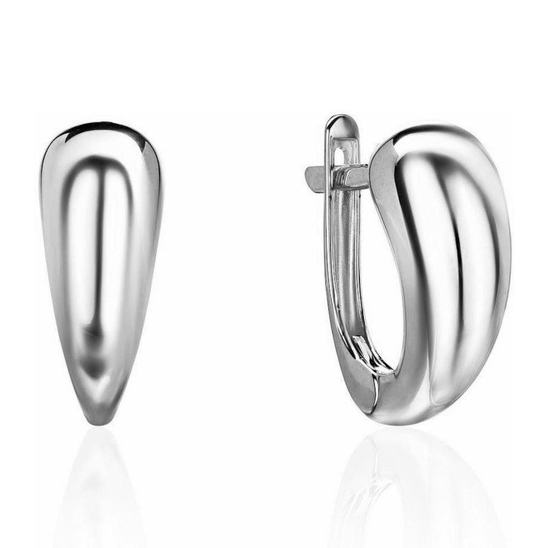 Серьги из платины 585 пробы без вставок 01С0916740-585