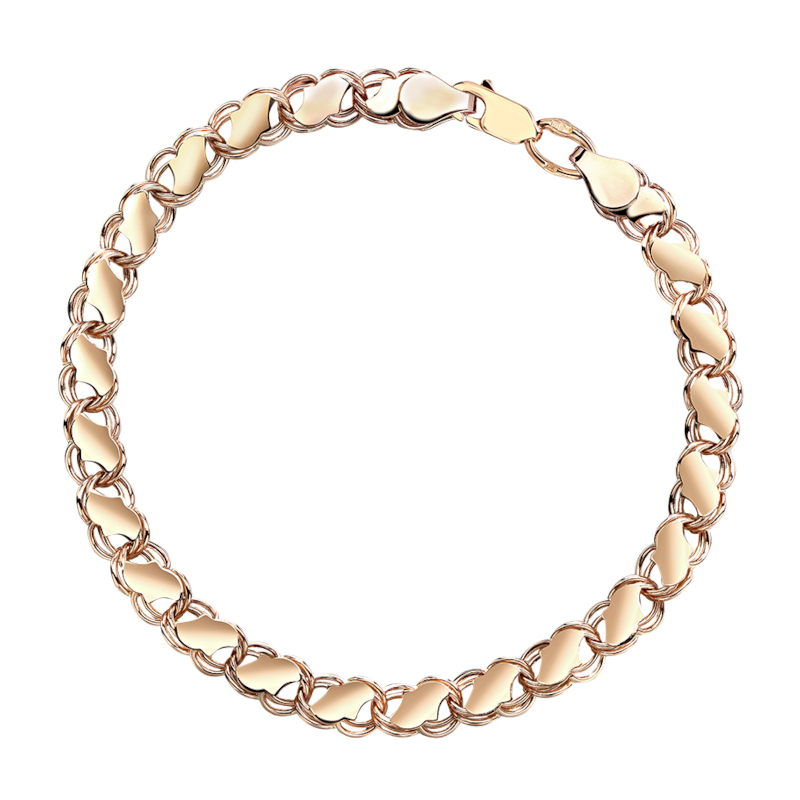 Браслет из красного золота 585 пробы без вставок 01Б013230