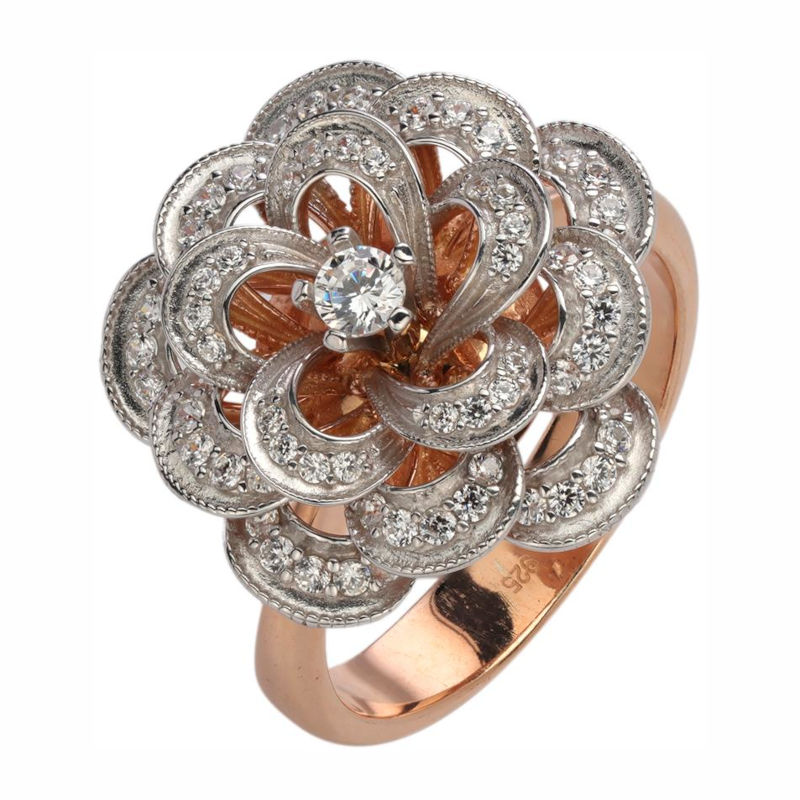 Кольцо из золоченого серебра 925 пробы с фианитами 01К1513889РА