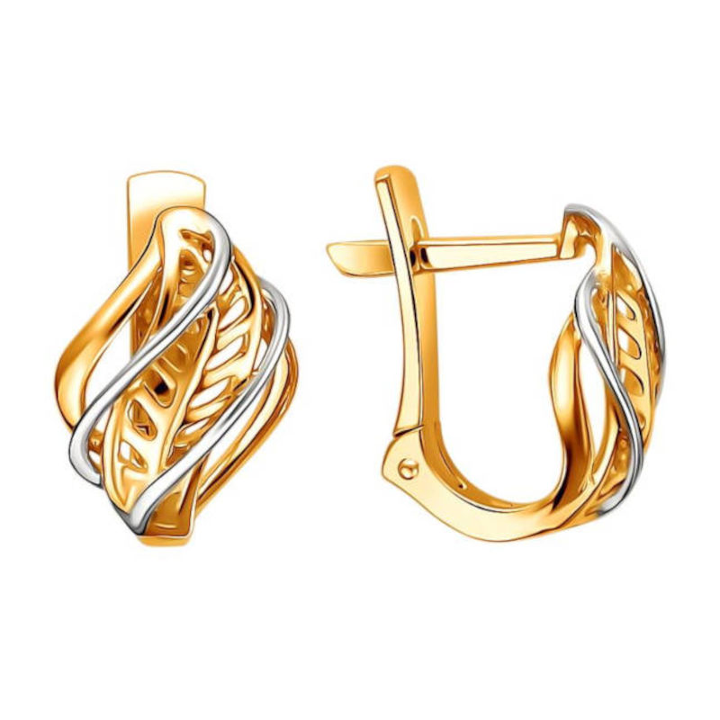 Серьги из красного золота 585 пробы без вставок 01С0112317Р
