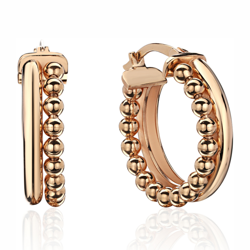 Серьги из красного золота 585 пробы без вставок 01С0114911