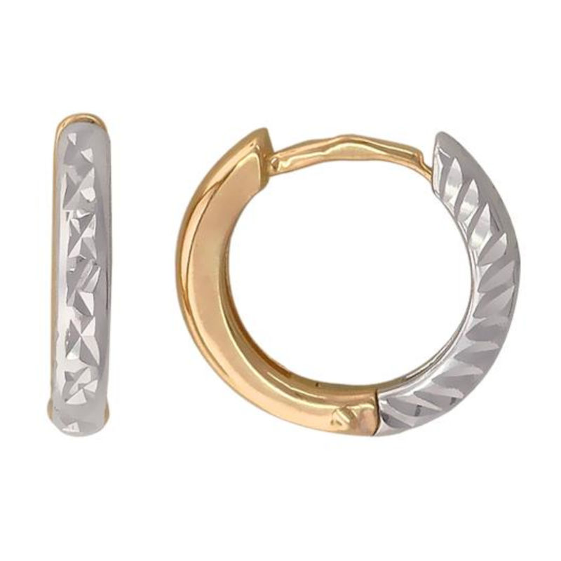 Серьга одиночная из комбинированного золота 585 пробы без вставок 01С766299