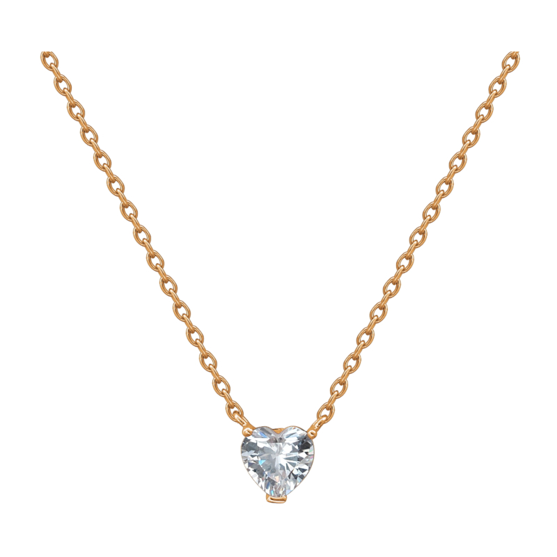 Колье из красного золота 585 пробы с фианитом 01Л111785