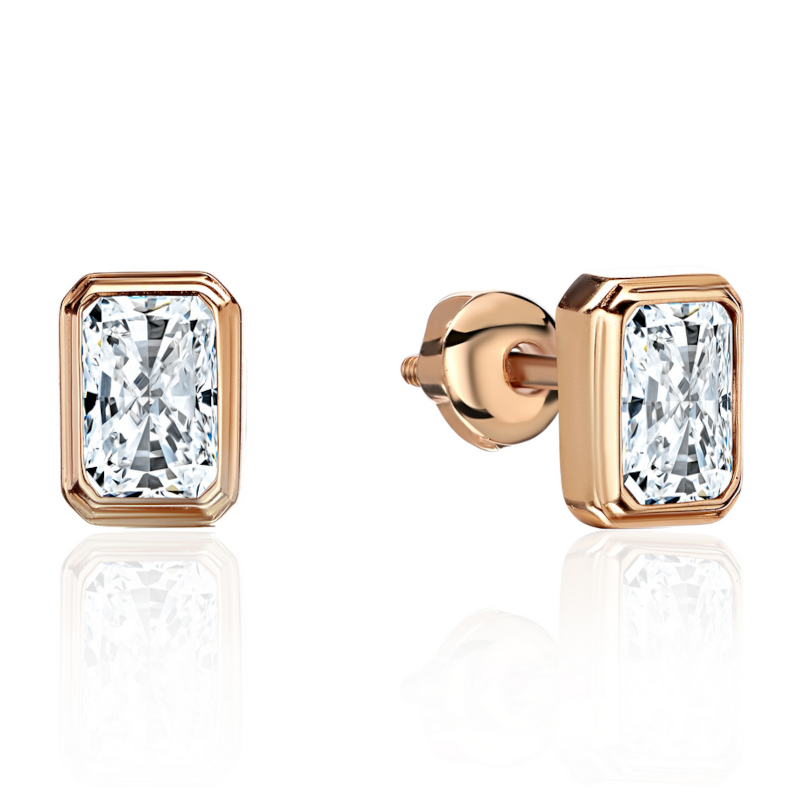 Серьги из красного золота 585 пробы с фианитами 01С1115293