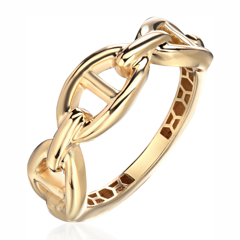 Кольцо из желтого золота 585 пробы без вставок 01К0316348