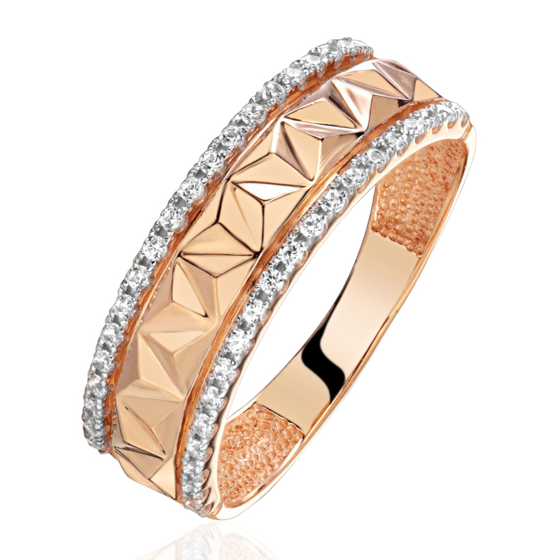 Кольцо из красного золота 585 пробы с фианитами 01К1115169Р