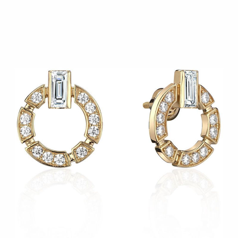 Серьги из красного золота 585 пробы с фианитами 01С1114513