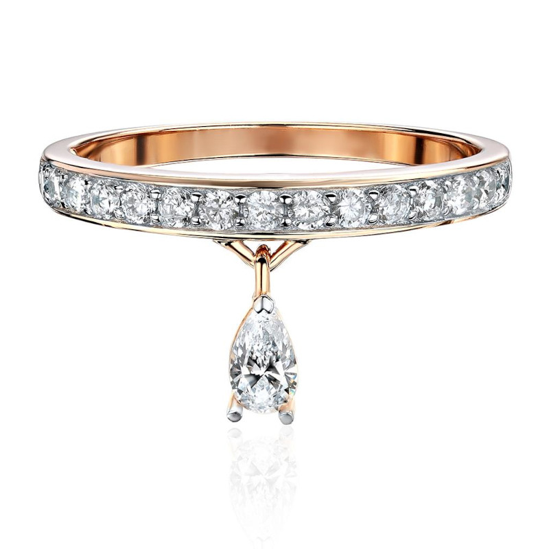 Кольцо из красного золота 375 пробы с фианитами 01К1114071SР