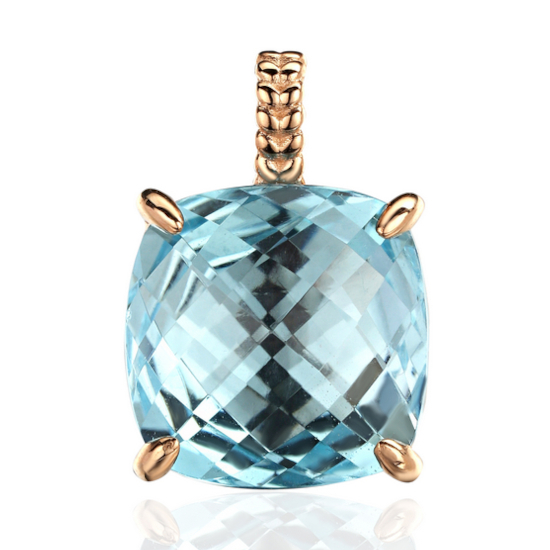 Подвеска из красного золота 585 пробы с топазом 01П3115412-1