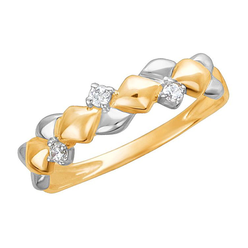 Кольцо из красного золота 585 пробы с фианитами 01К1112326Р