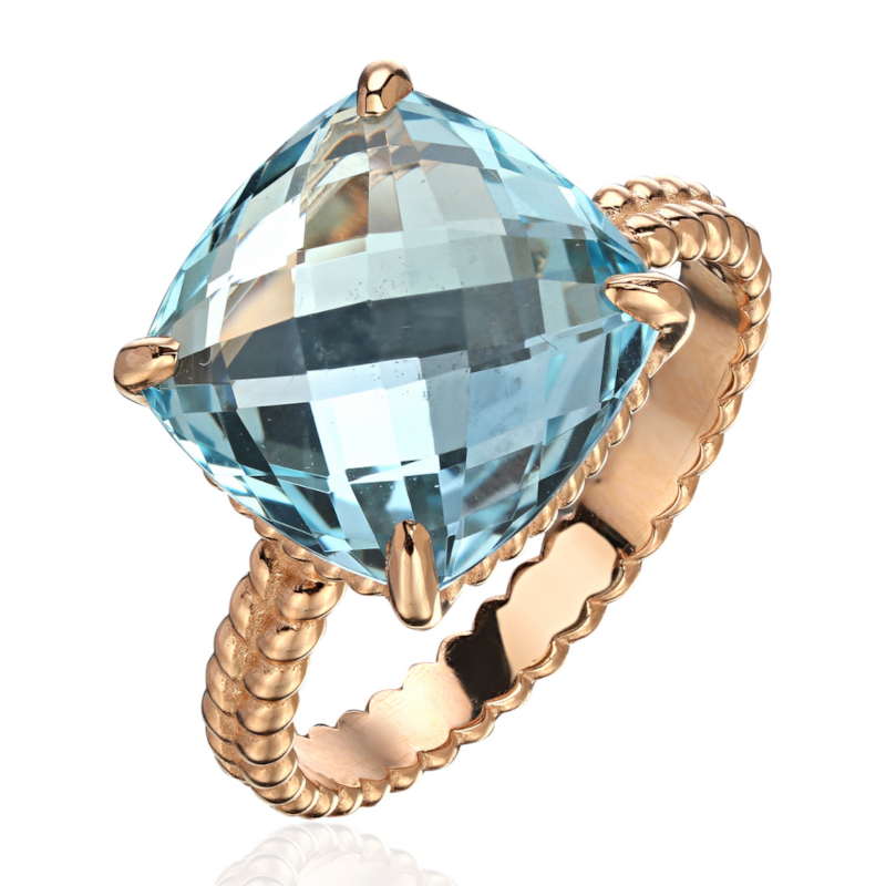 Кольцо из красного золота 585 пробы с топазом 01К3115412-1