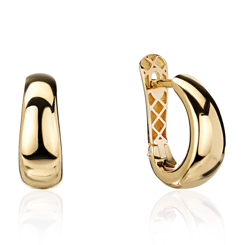 Серьги из желтого золота 585 пробы без вставок 01С0315475