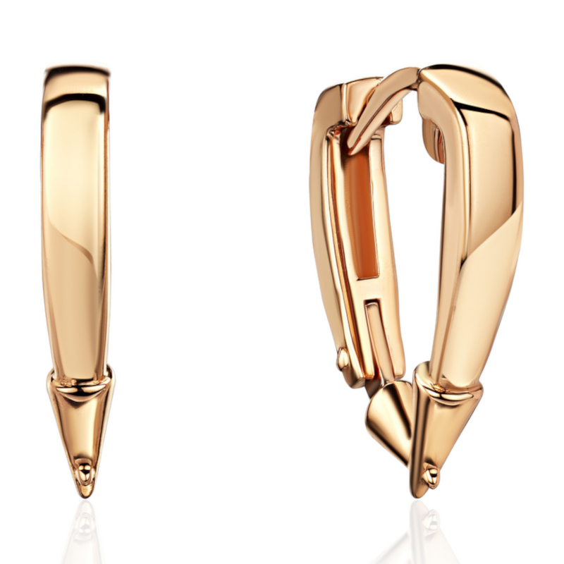 Серьги из красного золота 585 пробы без вставок 01С0114812