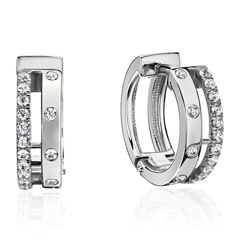 Серьги из белого золота 585 пробы с бриллиантами 01С6214853-17